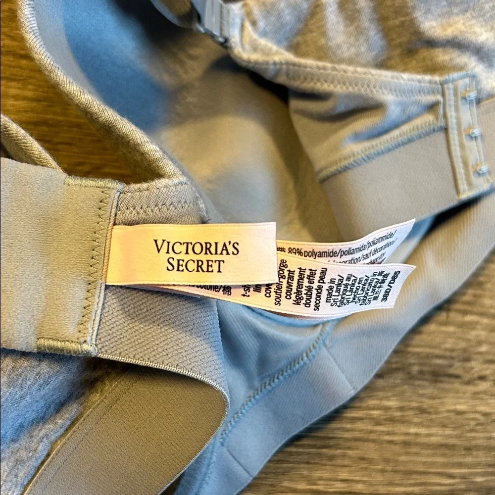 Victoria’s Secret 38D T-Shirt Bra Gray Sparkle VS Logo Lightly Lined - Picture 6 of 8